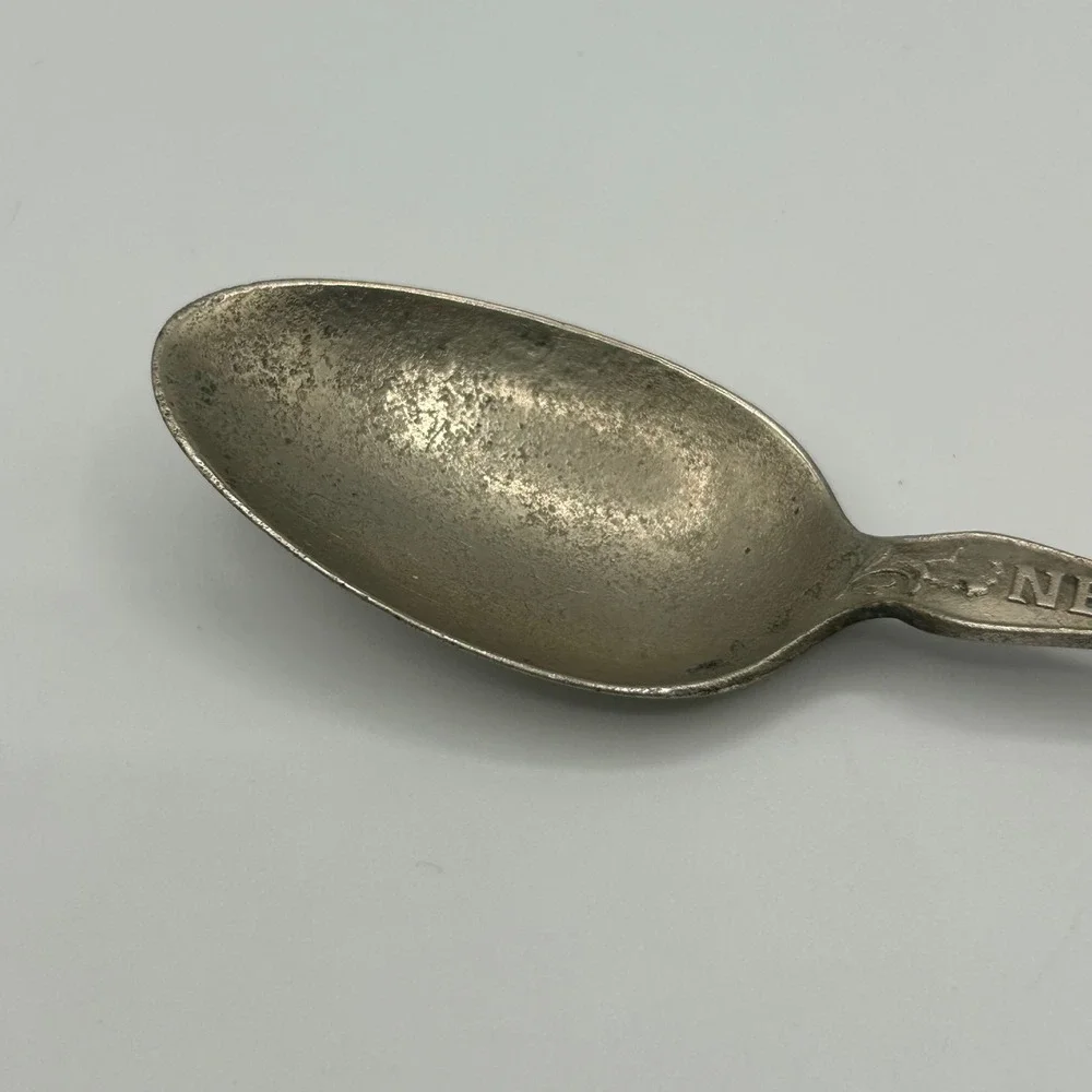 Vintage Wallingford Co Nebraska State Souvenir Spoon Silverplate Patriotic 5.5
